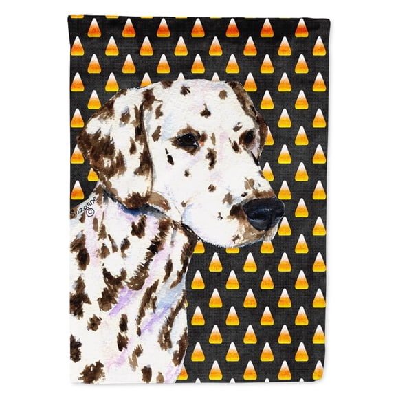 Carolines Treasures SS4262-FLAG-PARENT Dalmatian Candy Corn Halloween Portrait Flag multicolor