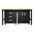 thumbnail image 4 of Manhattan Comfort Fortress 3-Piece Wood Garage Cabinet Set 3.0 in Charcoal, 4 of 11