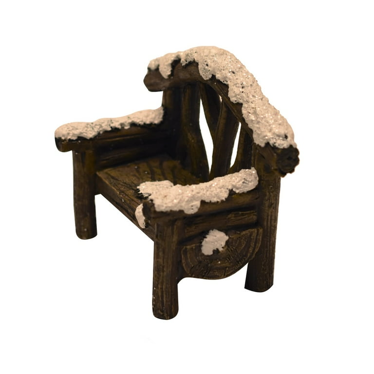 Mini Snow Covered Wood Park Bench Outdoor Fairy Garden Dollhouse Landscape Decor Mini Snow Covered Wood Park Bench Outdoor Fairy Garden Dollhouse Landscape Decor