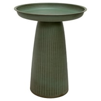 Sunnydaze Gleeful Garden Metal Bird Bath for Outdoors - UV-Resistant Large Bird Bath for Outside - 23-Inch - Matte Green