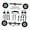 Black, variant on RC Car Tires Front Rear Axle Parts Metal DIY Kit for Enhanced MN82T LC79 MN82 MN82S 1:12 Scale Assembly