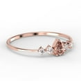 thumbnail image 2 of Dazzling Minimalist 1.05 Carat Pear Cut Morganite And Diamond Moissanite Classic Engagement Ring, Affordable Wedding Ring in 925 Sterling Silver With 18k Rose Gold Plating, Anniversary Ring, 2 of 3