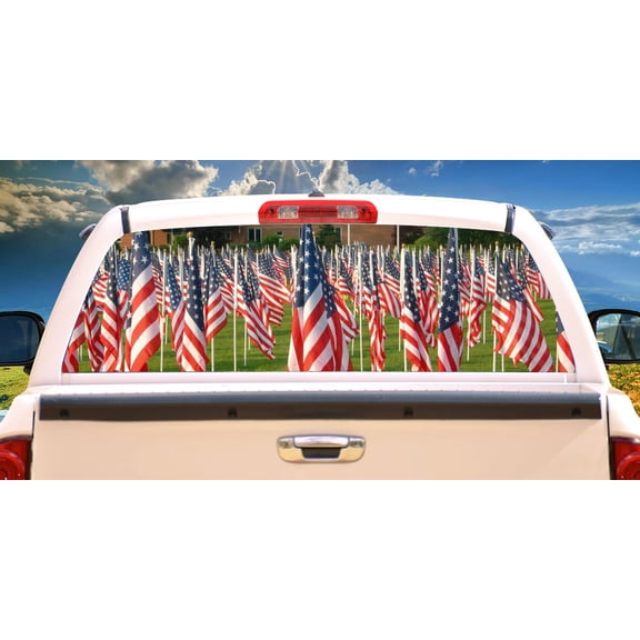 NEVER FORGET Rear Window Graphic truck view thru vinyl decal back