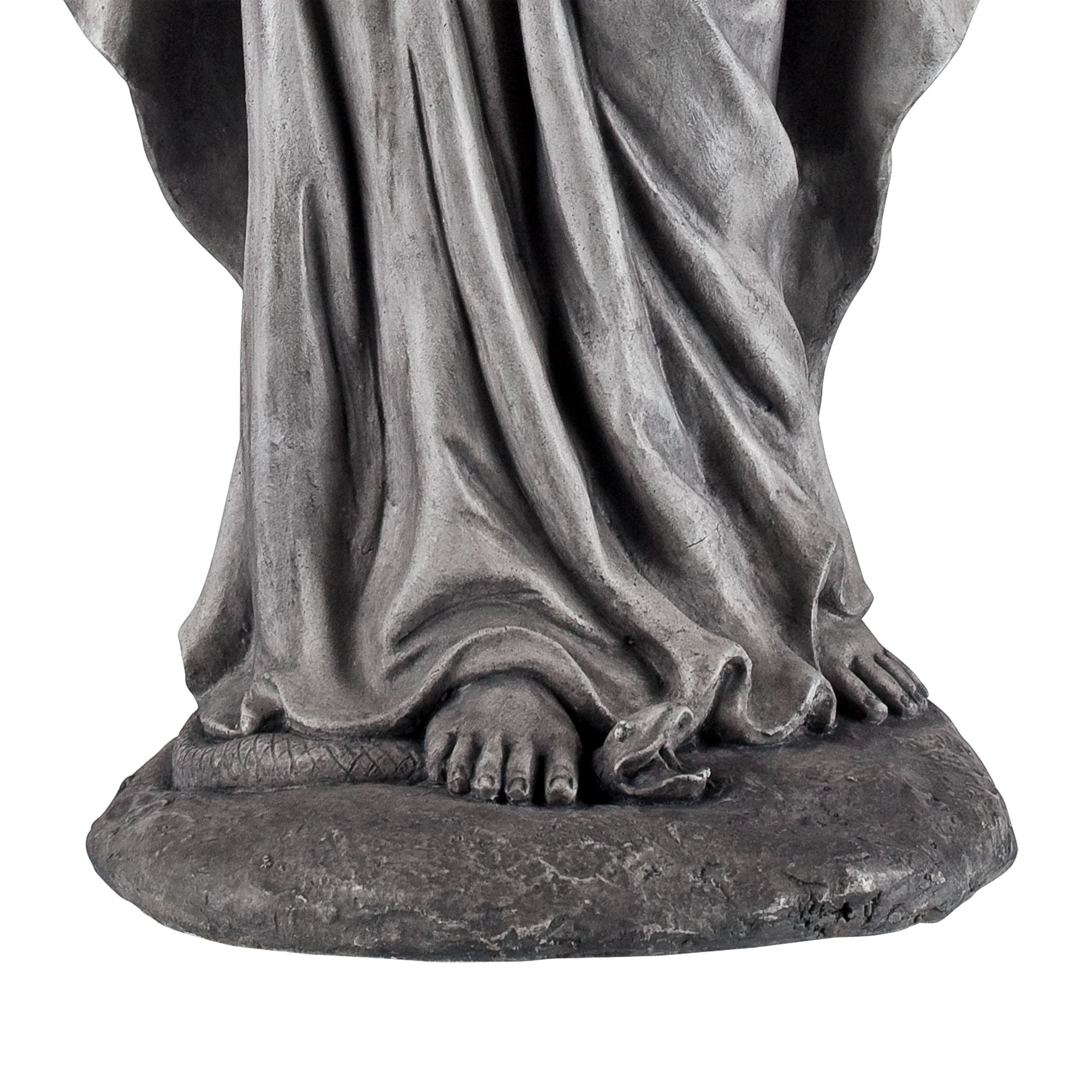 John Timberland Virgin Mary Statue Sculpture Catholic Decor Outdoor Garden Front Porch Patio Gray Stone Finish Ceramic 29" Tall