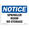 thumbnail image 1 of SignMission OS-NS-D-57-L-18407 OSHA Notice Sign - Sprinkler Room No Storage, 1 of 1