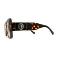 thumbnail image 3 of Womens Lion Emblem Mod Thick Plastic Rectangle Sunglasses Tortoise Brown, 3 of 4