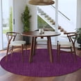 thumbnail image 4 of Purple Burlap Texture Large Area Rugs for Bedroom Living Room, Soft Non Slip Carpet Bedside Rug, Farmhouse Vintage Purple Round Floor Cover Kitchen Accent Rug 5' for Dining Room/Office, 4 of 9