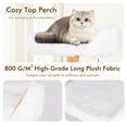 thumbnail image 5 of Pefilos 66" Modern Cat Tree Tower for Indoor Cats with Perch, Cat Condo, Solid Wood Cat Tree House with Scratching Posts for Large Cats, White, 5 of 10