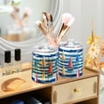 thumbnail image 3 of Yayeee 2 Pack Qtip Holder Bathroom Cotton Swab Canister with Lid Clear Dispenser Set, Green Sailboats, 3 of 6