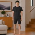 thumbnail image 2 of Kaycey Adaptive Clothing Zipback Jumpsuit, Short Sleeve Short Leg, Charcoal, Small, 2 of 10