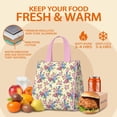 thumbnail image 5 of Pioneer Flower Floral Print Pattern Insulated Lunch Bag for Women & Adults,Large Portable Soft Cooler Lunch Bag,Thermal Food Storage Tote with Pearl Cotton,8.66L,8.75x5.75x9.5 Inch, 5 of 6