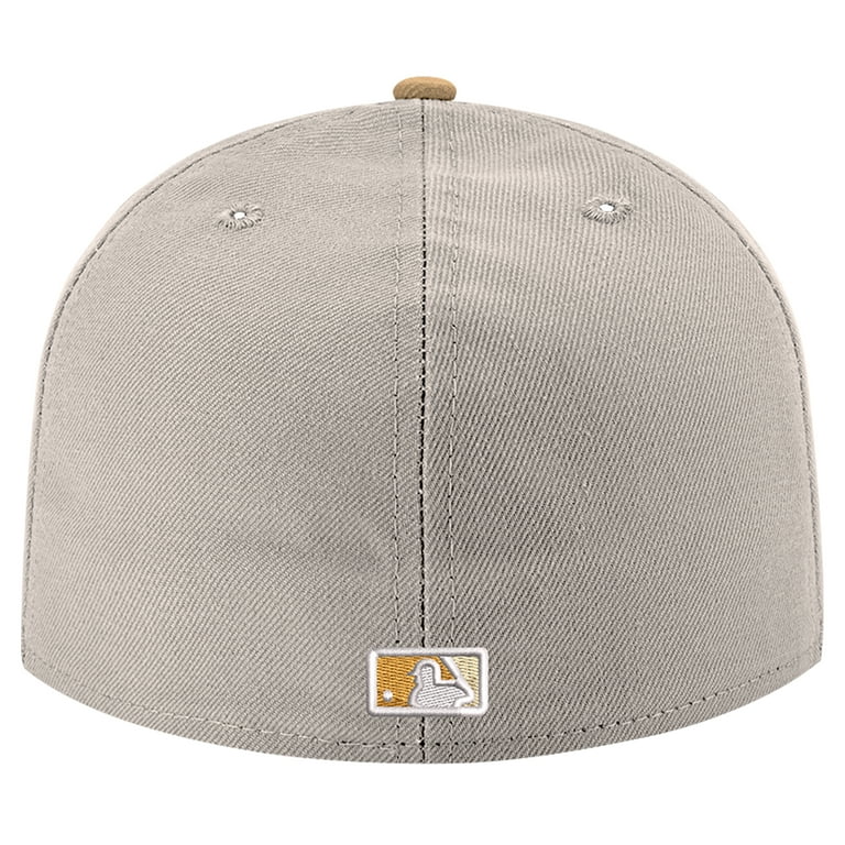 Men's New Era Khaki Athletics Stone Panama 59FIFTY Fitted Hat