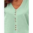 thumbnail image 2 of Frontwalk Women Casual Suits V Neck Lounge Sets Elastic Waist 2 Piece Outfits Ladies Loose Fit Wide Leg Pants Set Striped Green 2XL, 2 of 4