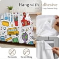 thumbnail image 6 of Cartoon Educational Elements Cabinet Curtain 28"W x 51"L, Modern Art Childhood Dust-Proof Privacy Curtain for Closet Shelves Self Adhesive, Sink Skirt for Bathroom Vanity Kitchen Laundry Room, 6 of 9