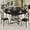 Black, variant on COZONY 42inch Round Dining Table for 4-6, Farmhouse Kitchen Table with Storage Shelf, Space Saving Circle Design for Apartment and Breakfast Nook,Retro