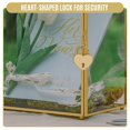 thumbnail image 6 of NCYP Small Glass Cards Box with Slot and Lock for Wedding - 8" x 5.5" x 11.3" - Home Birthdays Party Tabletop Decor, Gold, Clear Envelopes Terrarium (Card Box Only), 6 of 11