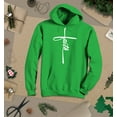 thumbnail image 3 of S4E Men's Faith Cross Religious Hoodie Sweatshirts Medium Irish Green, 3 of 4