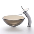 thumbnail image 6 of KRAUS 14 Inch Glass Vessel Sink in Clear Brown with Pop-Up Drain and Mounting Ring in Oil Rubbed Bronze, 6 of 7