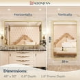 thumbnail image 3 of Keonjinn Brass Gold Vanity Mirror for Bathroom, 48” x 30” Large Metal Frame Mirror, Modern Wall Mounted Mirror(Horizontal/Vertical), 3 of 7