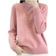 thumbnail image 2 of AGWOLF Lightweight Sweaters for Women Cozy Lightweight Knit Jumper Tops Casual Sideling Button Long Sleeve Pullover, 2 of 7
