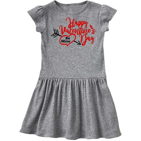 

Inktastic Happy Valentine s Day Be Mine with Heart and Arrow Gift Toddler Girl Dress