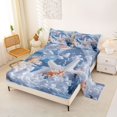 thumbnail image 2 of spefrowx 3D Sculpted Starfish King Sheets for Teens, Blush Jellyfish Coral Reef Bedding, 4pcs, 1 Flat Sheet, 1 Fitted Sheet and 2 Pillowcases, 2 of 5