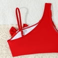 thumbnail image 7 of vigerkar Girls One Shoulder Swimsuits Kids Two Piece Bathing Suits Beach Pool Swimwear (Red, 5-6 Years), 7 of 7