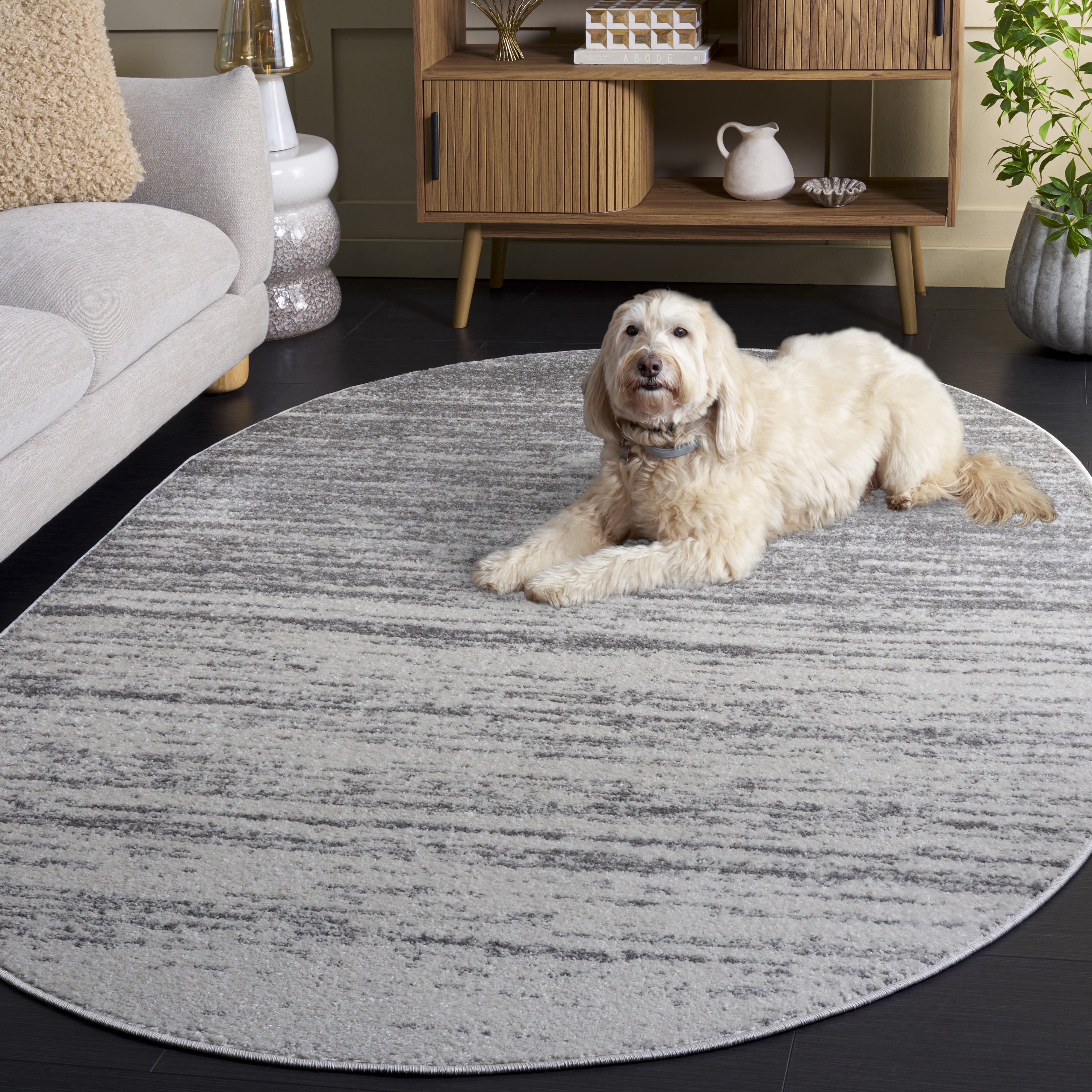Safavieh Adirondack Esmond Striped Area Rug, Light Gray/Gray, 6' x 8' Oval