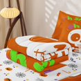thumbnail image 5 of Feelyou Cartoon Orange Skeleton Zipper Queen Comforter Set with Fitted Sheet and 2 Pillowcases, Cute Oh Snap Letter Zipper Bedding Set, Halloween Reversible, 4-Piece, 5 of 7