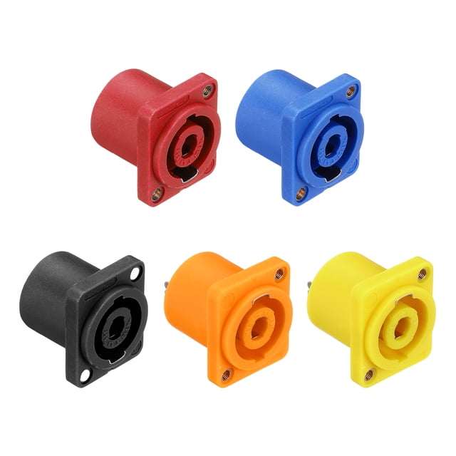 5pcs 4 Pole Speaker Jack Twist Lock,1 Inch XLR Speaker Panel Mount,Mixed colors