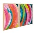 thumbnail image 2 of Kate and Laurel Sylvie Bright Abstract Left and Right Framed Canvas Wall Art Set by Jessi Raulet of Ettavee, 2 Piece 23x33 Natural, Colorful Abstract Brushstroke Art for Wall, 2 of 6