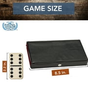 WE Games Classic Double 6 Dominoes Set for Adults with Vinyl Case, Club Size, Ivory