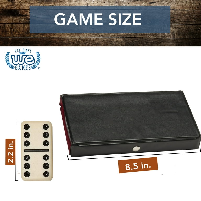 WE Games Double 6 Dominoes - Ivory Tiles, Black Vinyl Case, Family Game  Night