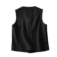 thumbnail image 5 of MESSUEN Button Down Shirts Basic Womens Tops Linen Shirts for Women Basic Tees Casual Basic Loose Fit Casual Comfort Sleeveless Casual Sleeveless Crop Top Black M, 5 of 8
