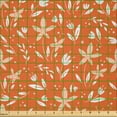 thumbnail image 2 of Ambesonne Floral Fabric by the Yard Microfiber, Nature Elements and Dots, 5 Yards, Champagne Orange, 2 of 4