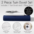 thumbnail image 4 of Sweet Jojo Designs Stripe Navy and Gray Boy, Girl, Unisex/Gender Neutral Twin Duvet Cover Bedding Set 2 Piece, 4 of 6