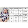 thumbnail image 2 of Douhoow 2Pcs Baby Girls Romper Floral Print Ruffles Sleeve Backless Jumpsuit with Headwear, 2 of 7