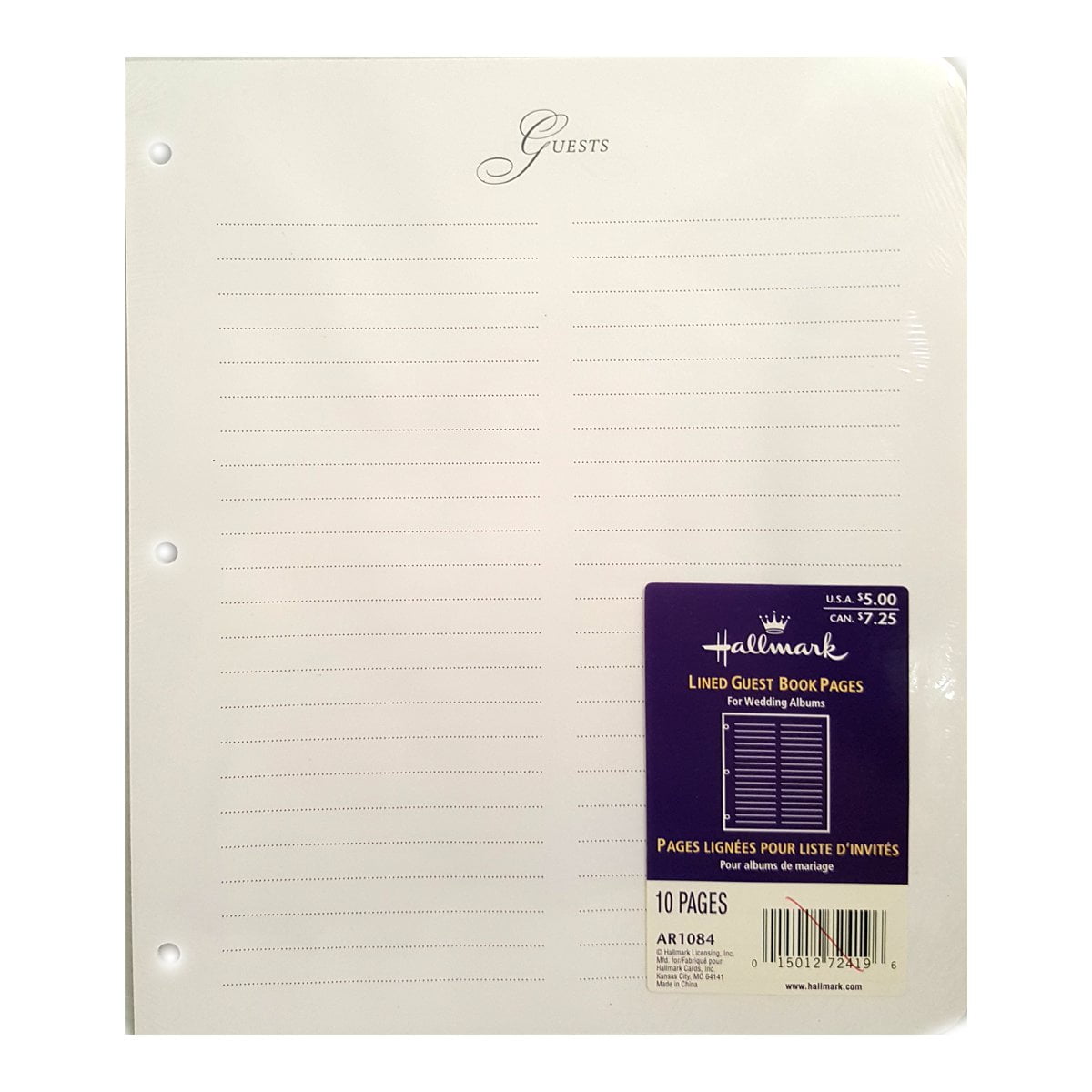 Hallmark Lined Guest Book Pages For Wedding Album AR1084