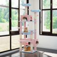 thumbnail image 2 of Pefilos 72" Large Cat Tree Tower with Sisal Scratching Post, Indoor Cat Condo for Big Cat Maine Coon, Blue, 2 of 8