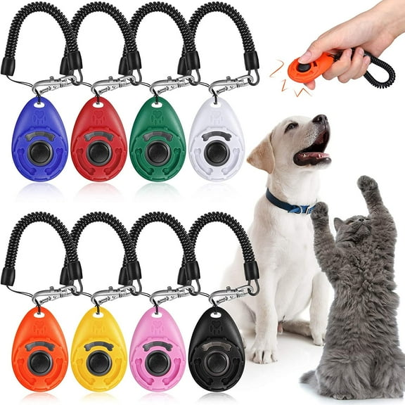 Walbest Dog Training Clickers with Wrist Lanyard Pet Training Clicker with Big Button for Pet Behavioral Training Dogs Cats Birds Horses, Pink