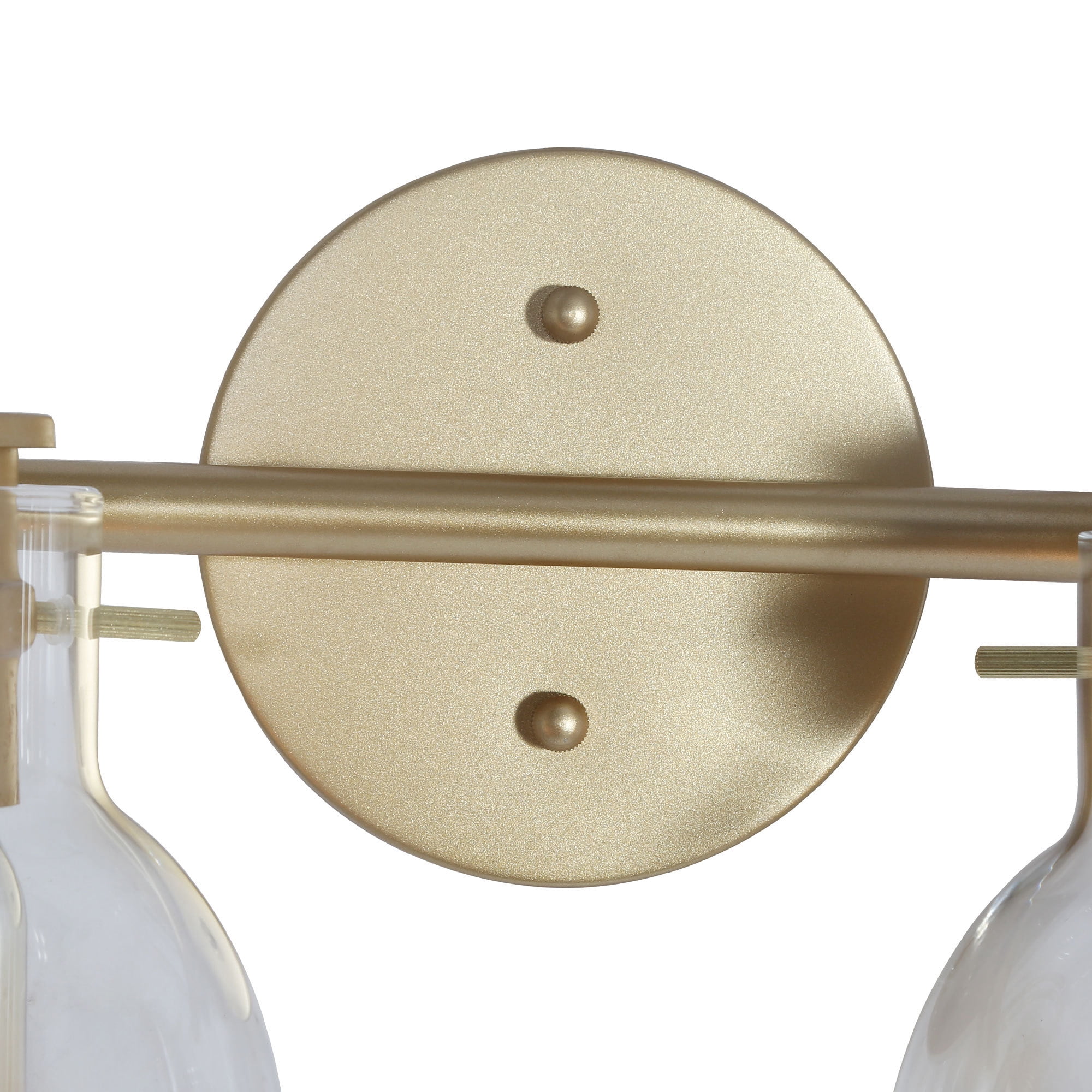 LNC 2-Light Modern Matte Gold and Globe Clear Glass LED Vanity Light For Bathroom