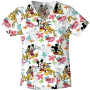 Disney's Mickey Mouse "Mickey's Best Friend" Women's Printed V-Neck Top