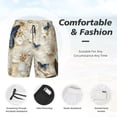 thumbnail image 3 of Balery Elegant Butterflies And Pearls Bañador para hombre, shorts de playa de secado rápido con entrepierna y forro de compresión-Small, 3 of 6