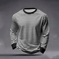 thumbnail image 7 of Hvyesh Men Big and Tall Striped T Shirts Loose Long Sleeve Crew Neck Tee Casual Basic Blouse Spring Fall Undershirt, 7 of 7