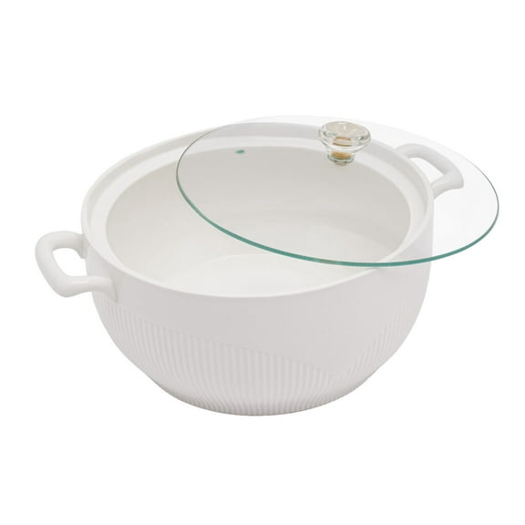 Ceramic Soup Tureen with Glass Lid Porcelain Serving Soup Tureen Restaurant Home