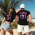 thumbnail image 3 of Colevkie King Queen Couple Tshirt Tee for Men Women Valentine Day Anniversary 1 Piece(Black-1-Queen,XS), 3 of 7