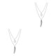 thumbnail image 1 of Collar de cadena con hojas Qarigey joyería estética larga ajustable Oro Plata CBP387608, 1 of 6