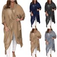 thumbnail image 5 of YanHoo Cardigans for Women Plus Size Chiffon Summer Lightweight Cardigan Breathable Long Sleeve Open Front Beach Cover Ups Loose Soft Lightweight Shawl Cardigan Coat, 5 of 5