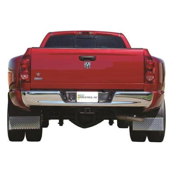 Go Industries Dual Wheel Mud Flaps With Diamond Tread Or Stainless Steel Bottoms D728SET