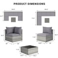 thumbnail image 5 of Wicker Patio Furniture, 7 Piece Sectional Sofa With Table, Aluminum Frame, Quick Dry Foam, Handwoven Wicker, Waterproof Cushion, Conversation Sofa Set For Garden, 5 of 9